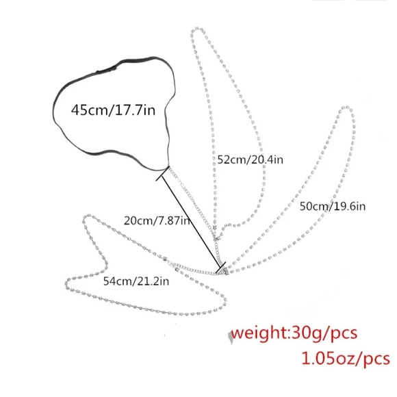 Silver Rhinestone Chain Leg Accessory Body Jewelry - Picture 3 of 5